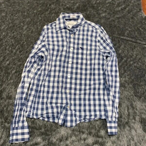 Abercrombie Newyork Boys muscle  checkered box print button down shirt Sz XL